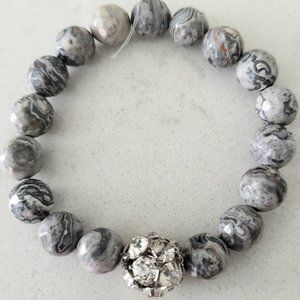 Picasso Jasper Gemstone Beaded Stretch Bracelet